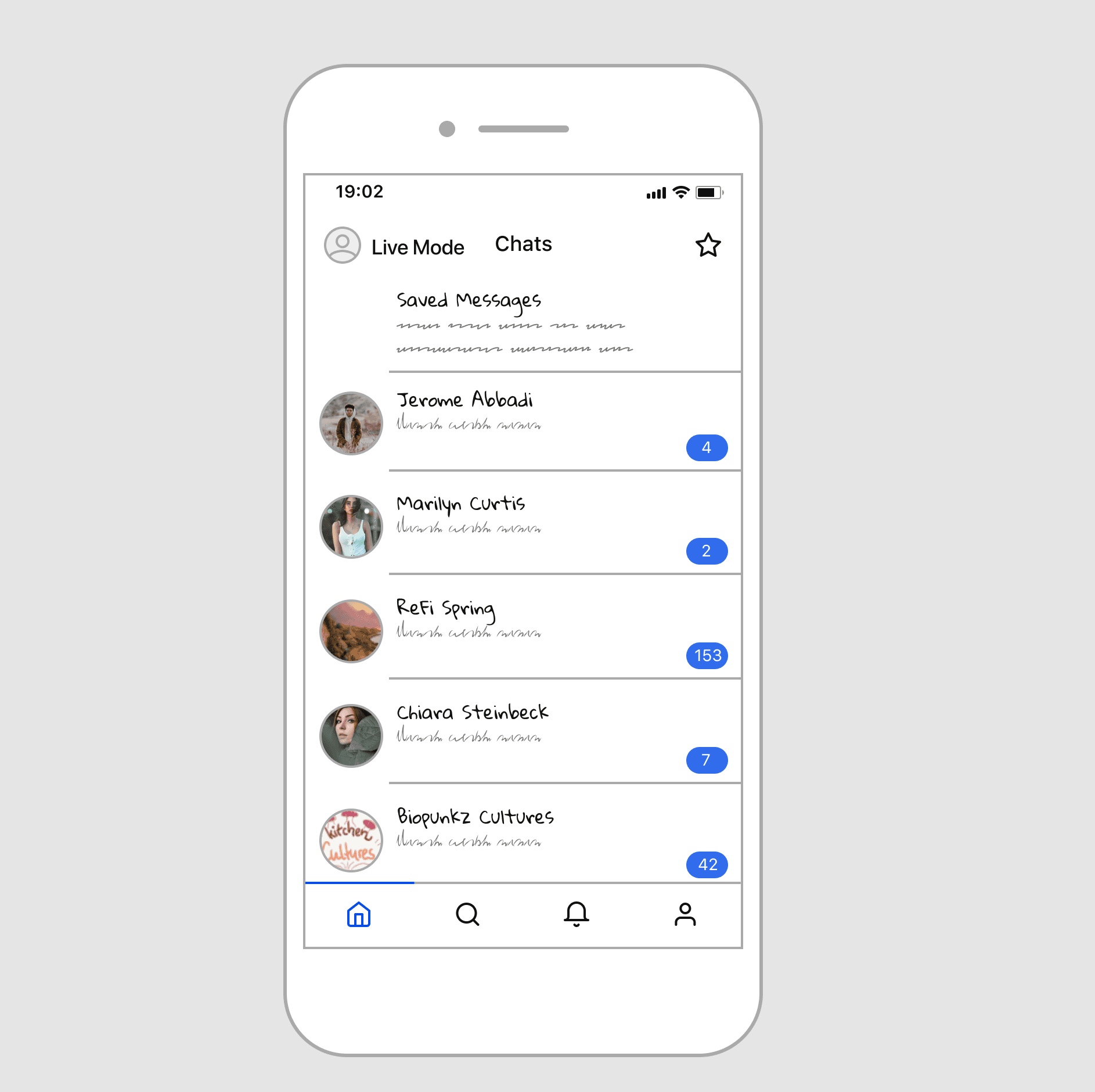 Calm Tech Messaging: Example of busy, live mode